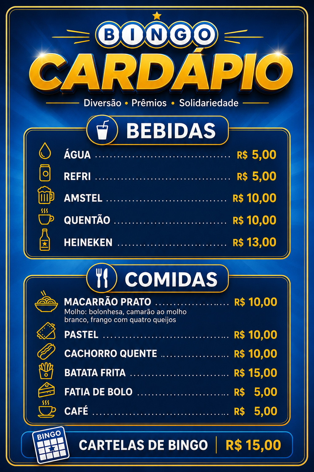 Cardapio — Vereador Dinho